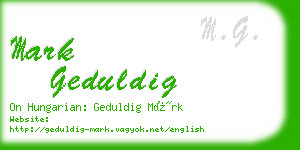 mark geduldig business card